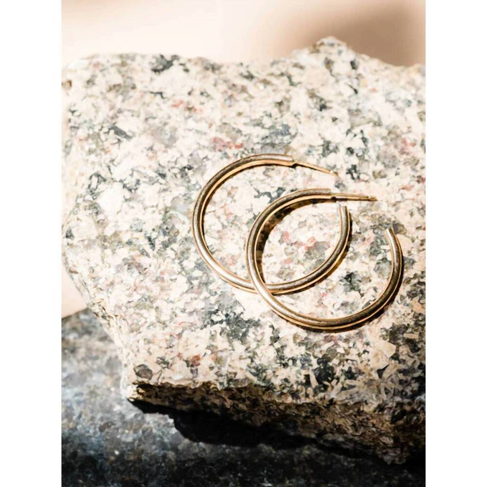 NEW ABLE everyday medium hoops in gold